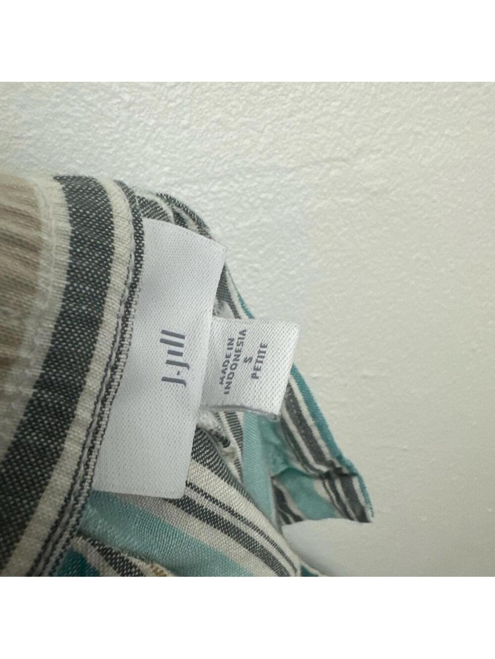 J. Jill Linen Blend Pull On Striped Pants Women's Size SP - Picture 3 of 5